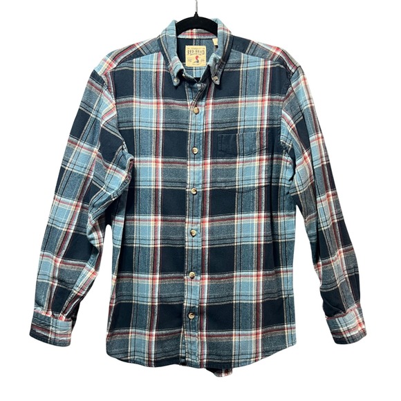 Redhead Clothing Other - Red Head Plaid Flannel Shirt Mens Medium Blue Red Long‎ Sleeve Cotton